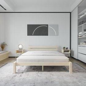 Renazzo Mobilya Letto Model 90x190 cm Doğal Çam Ahşap Karyola