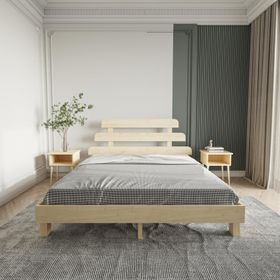 Renazzo Mobilya Lotus X New Firuze Model 140x190 cm Doğal Çam Ahşap Karyola