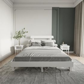 Renazzo Mobilya Lotus X New Firuze Model 180x200 cm Beyaz Ahşap Karyola