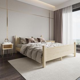 Renazzo Mobilya Melodi Model 140x190 cm Doğal Çam Ahşap Karyola