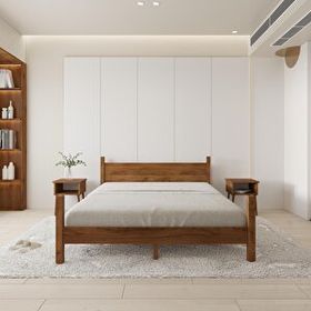 Renazzo Mobilya Mirage Model 200x200 cm Ceviz Renk Çam Ahşap Karyola