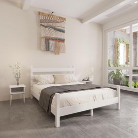 Renazzo Mobilya Natura Model 90x190 cm Beyaz Renk Çam Ahşap Karyola
