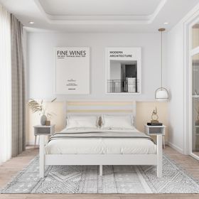 Renazzo Mobilya Urban Model 140x200 cm Beyaz Çam Ahşap Karyola