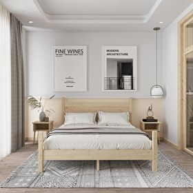 Renazzo Mobilya Urban Model 140x200 cm Vernikli Çam Ahşap Karyola