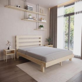 Renazzo Mobilya Urban New Model 140x190 cm Vernikli Çam Ahşap Karyola