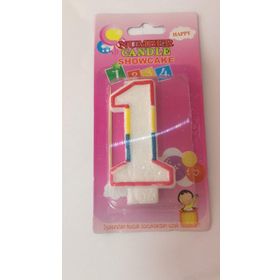Renkli 1 Yaş Rakam Mum Doğum Günü Partisi Pasta Malzemesi