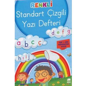 Renkli Standart Çizgili Yazı Defteri A4 Ebat - kollektif