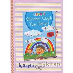 Renkli Standart Çizgili Yazı Defteri A4 Ebat - kollektif