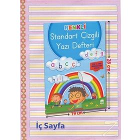 Renkli Standart Çizgili Yazı Defteri A4 Ebat - kollektif