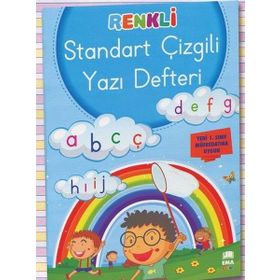 Renkli Standart Çizgili Yazı Defteri A4 Ebat - kollektif
