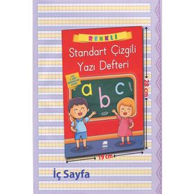 Renkli Standart Kare Çizgili Yazı Defteri A4 Ebat - kollektif