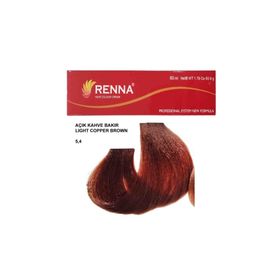 Renna 5.4 Açık Kahve Bakır 60 ml Tüp Saç Boyası + Oksidan