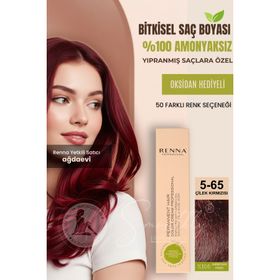 Renna 5-65 Çilek Kırmızısı Amonyaksız Bitkisel Yıpranmış Saçlar İçin 60 ml Saç Boyası