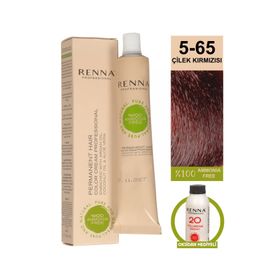 Renna 5-65 Çilek Kırmızısı Amonyaksız Bitkisel Yıpranmış Saçlar İçin 60 ml Saç Boyası