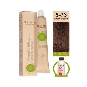 Renna 5-73 Fındık Kabuğu Amonyaksız Bitkisel Yıpranmış Saçlar İçin 60 ml Saç Boyası