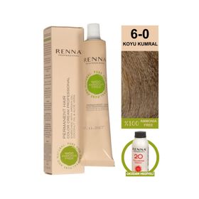 Renna 6-0 Koyu Kumral Amonyaksız Bitkisel Yıpranmış Saçlar İçin 60 ml Saç Boyası
