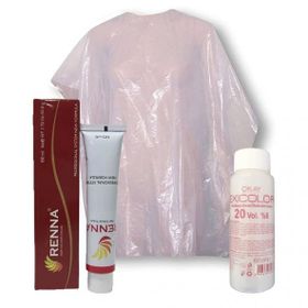 Renna 6.3 Kumral Dore 60 ml Saç Boyası + Exicolor 60 ml 20 Volüm Oksidan + Boya Naylonu