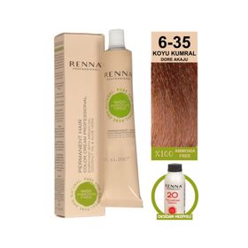 Renna 6-35 Dore Akaju Amonyaksız Bitkisel Yıpranmış Saçlar İçin 60 ml Saç Boyası