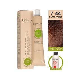 Renna 7-44 Bakır Cazibe Amonyaksız Bitkisel Yıpranmış Saçlar İçin 60 ml Saç Boyası