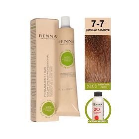 Renna 7-7 Çikolata Kahve Amonyaksız Bitkisel Yıpranmış Saçlar İçin 60 ml Saç Boyası