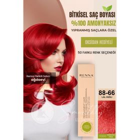 Renna 88-66 Lal Kızılı Amonyaksız Bitkisel Yıpranmış Saçlar İçin 60 ml Saç Boyası