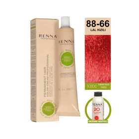 Renna 88-66 Lal Kızılı Amonyaksız Bitkisel Yıpranmış Saçlar İçin 60 ml Saç Boyası