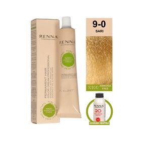 Renna 9-0 Sarı Amonyaksız Bitkisel Yıpranmış Saçlar İçin 60 ml Saç Boyası