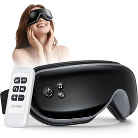 Renpho Isı ile Göz Masajı Bluetooth Müzik Şarj Edilebilir Göz Maskesi Koyu Halkalar Göz Torbaları Kuru Göz Uykuyu İyileştirir Göz Yorgunluğunu Gidermek için Masaj Cihazı