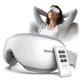 Renpho Isı ile Göz Masajı Bluetooth Müzik Şarj Edilebilir Göz Maskesi Koyu Halkalar Göz Torbaları Kuru Göz Uykuyu İyileştirir Göz Yorgunluğunu Gidermek için Masaj Cihazı