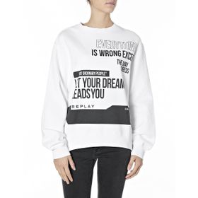 Replay 001 Beyaz Kadın Sweatshirt