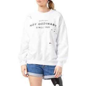 Replay 001 Beyaz Kadın Sweatshirt