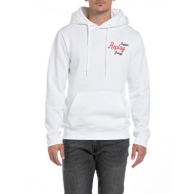Replay 001 Kapüşonlu Beyaz Erkek Sweatshirt