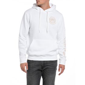 Replay 001 Kapüşonlu Beyaz Erkek Sweatshirt