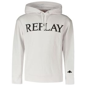 Replay 001 Kapüşonlu Beyaz Erkek Sweatshirt