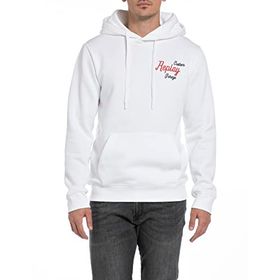 Replay 001 Kapüşonlu Beyaz Erkek Sweatshirt