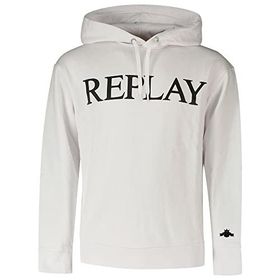 Replay 001 Kapüşonlu Beyaz Erkek Sweatshirt