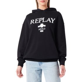 Replay 098 Siyah Kapüşonlu Kadın Sweatshirt