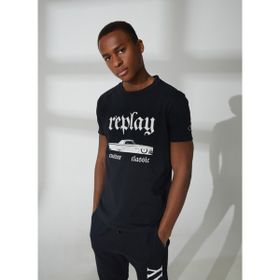 Replay M648000022662G Bisiklet Yaka Düz Siyah Erkek T-Shirt