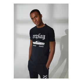 Replay M648000022662G Bisiklet Yaka Düz Siyah Erkek T-Shirt