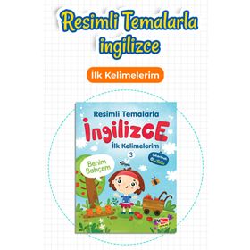 Resimli Temalarla İngilizce İlk Kelimelerim 3 - Benim Bahçem - Dikkat Atölyesi Yayınları