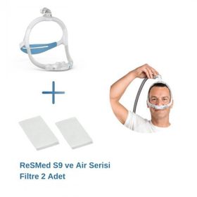 Resmed Airfit P30i Cpap Burun Yastık Maskesi + S9 ve Air Serisi Filtre 2’li Paket