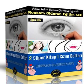 Ressam Olduran Eğitim Seti 2 Kitap ve Çizim Defteri Enine Boyuna Eğitim