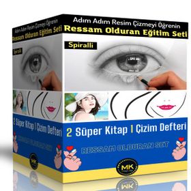Ressam Olduran Eğitim Seti 2 Kitap ve Çizim Defteri Enine Boyuna Eğitim