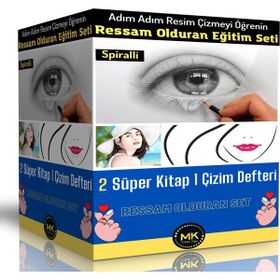 Ressam Olduran Eğitim Seti 2 Kitap ve Çizim Defteri Enine Boyuna Eğitim