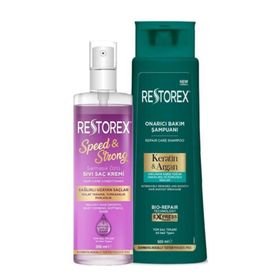 Restorex Argan Keratin 500 ml Şampuan + Speed Strong 200 ml Sıvı Saç Kremi