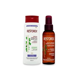 Restorex Uzama Etkili 500 ml Dökülme Karşıtı Şampuan + 100 ml Argan Saç Bakım Yağı