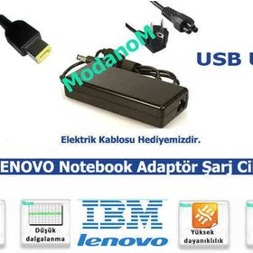 Retro Lenovo 20V 4.5A USB Uçlu Laptop Uyumlu Adaptör
