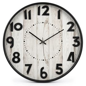 Revello 2024AK 50 cm Ahşap Kabartma Modern Dekoratif Duvar Saati