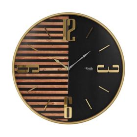 Revello 2024P-6 Pleksi Duvar Saati 50 cm Gold Siyah Dekoratif Salon Saati