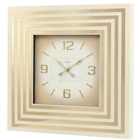 Revello 49x49 cm Krem Karışık Renk Dekoratif Kare Duvar Saati
